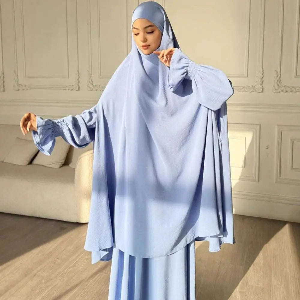 Muslim Women Dresses Khimar Two Piece Set Prayer Garment Eid Ramadan Dubai Hijab Kaftan Arab Long Robe Prayer Suit Vestidos 2026