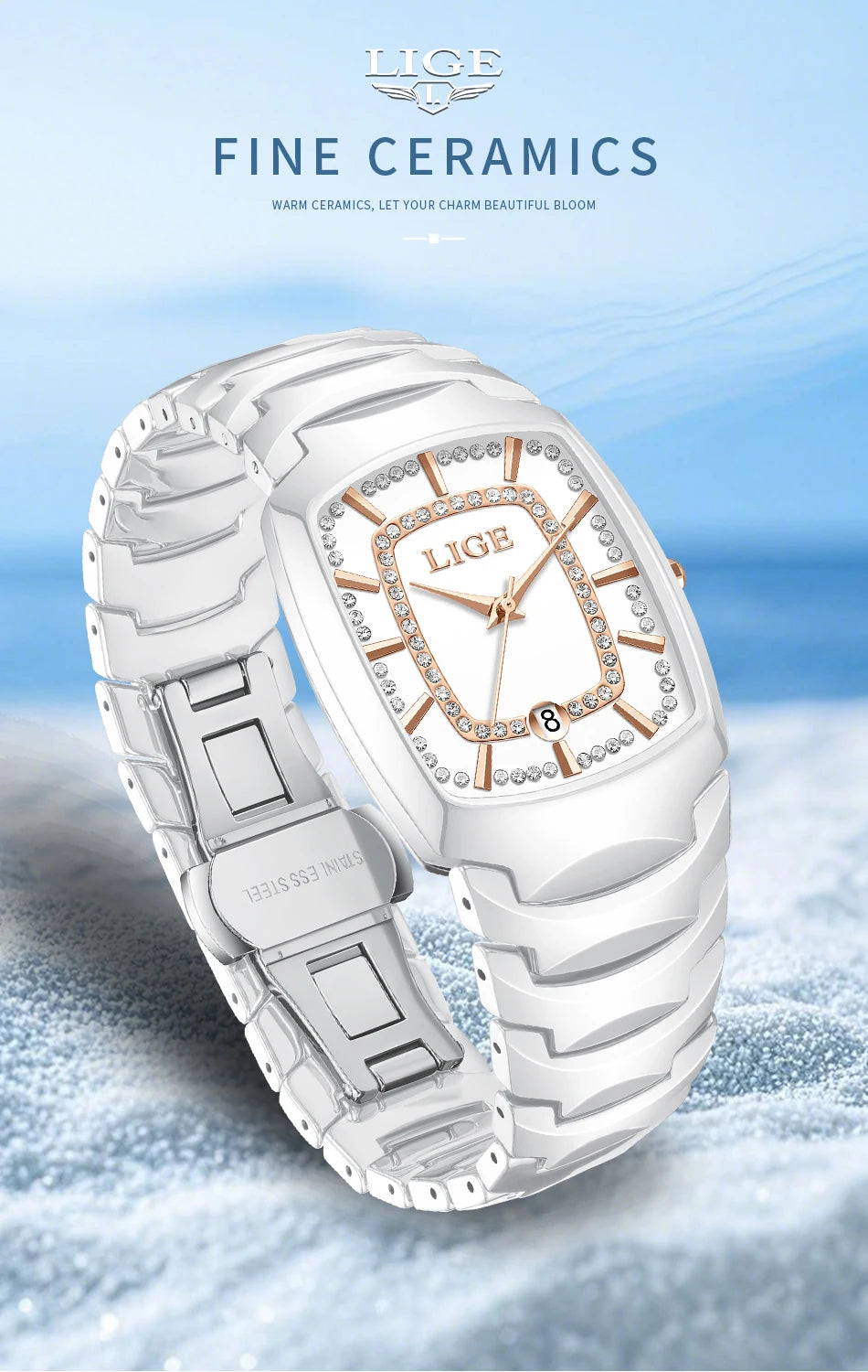 LIGE Luxury Watch for Woman Waterproof Stainless Steel Quartz Ladies Watch Outdoor Sport Women's Watches Elegant Female Clock