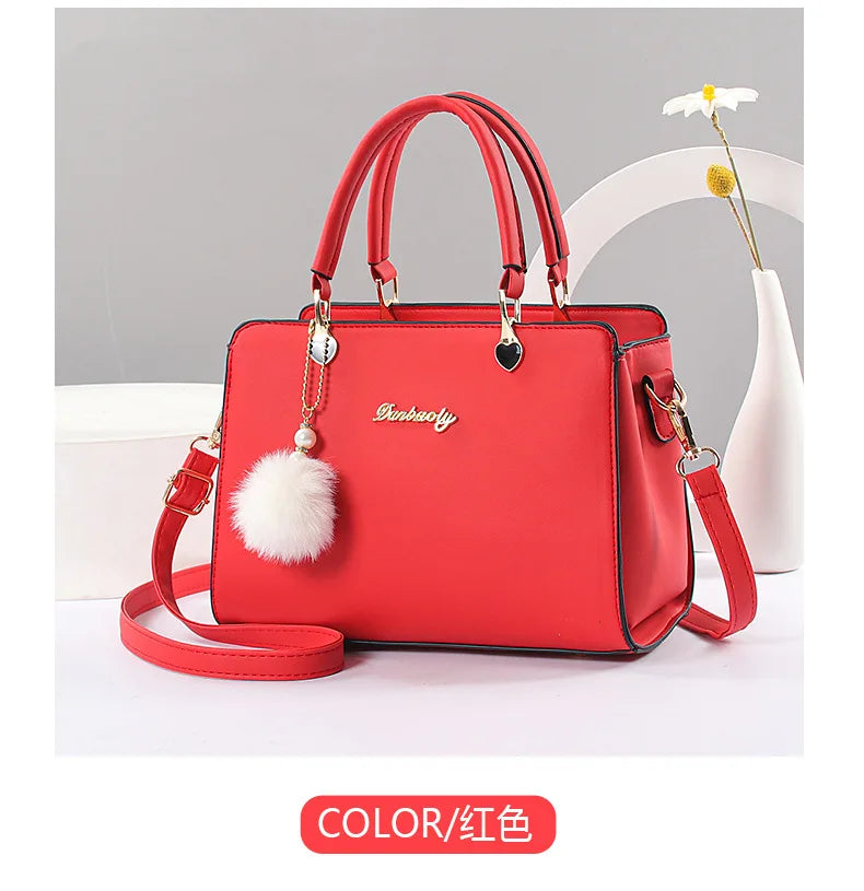 Black Leather Casual Tote Bag