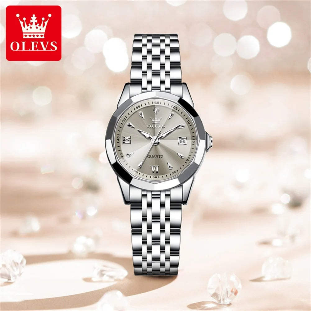 OLEVS 9998 Women Watch Luxury Original Fashion Classic Brand Luminous Function Quartz Wristwatch Calendar Window Watch For Women