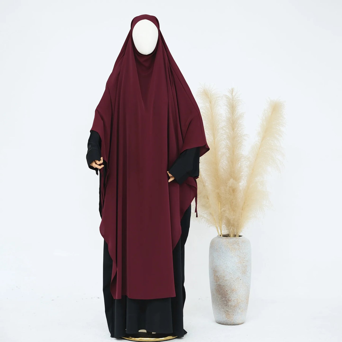 Plain Nida Extra Long Khimar Hijab Scarf Muslim Prayer Clothes Islamic Jilbab Hijabs for Women Abaya Headscarf Niqab Ramadan Eid