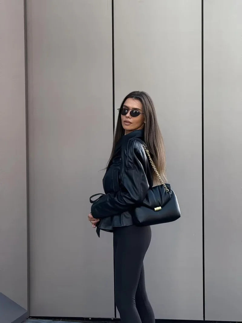 Belted Leather Trench Coat | Faeva London