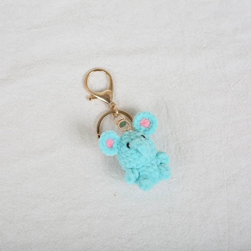 Funny Frog Doll Crochet Keychain Handmaking Mini Animal Doll Series Knitted Keyrings Cute Frog Keyrings Knitting Doll Pendant