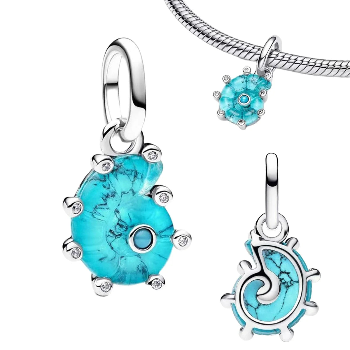 Fashionable 925 Sterling Silver Whale Butterfly Star Flower Heart-shaped Conch Original Pendant Bead fit Women DIY Jewelry Gifts