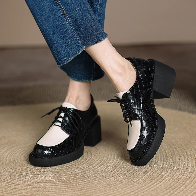 2024 New Spring Genuine Leather Women Shoes Casual La | Faeva London