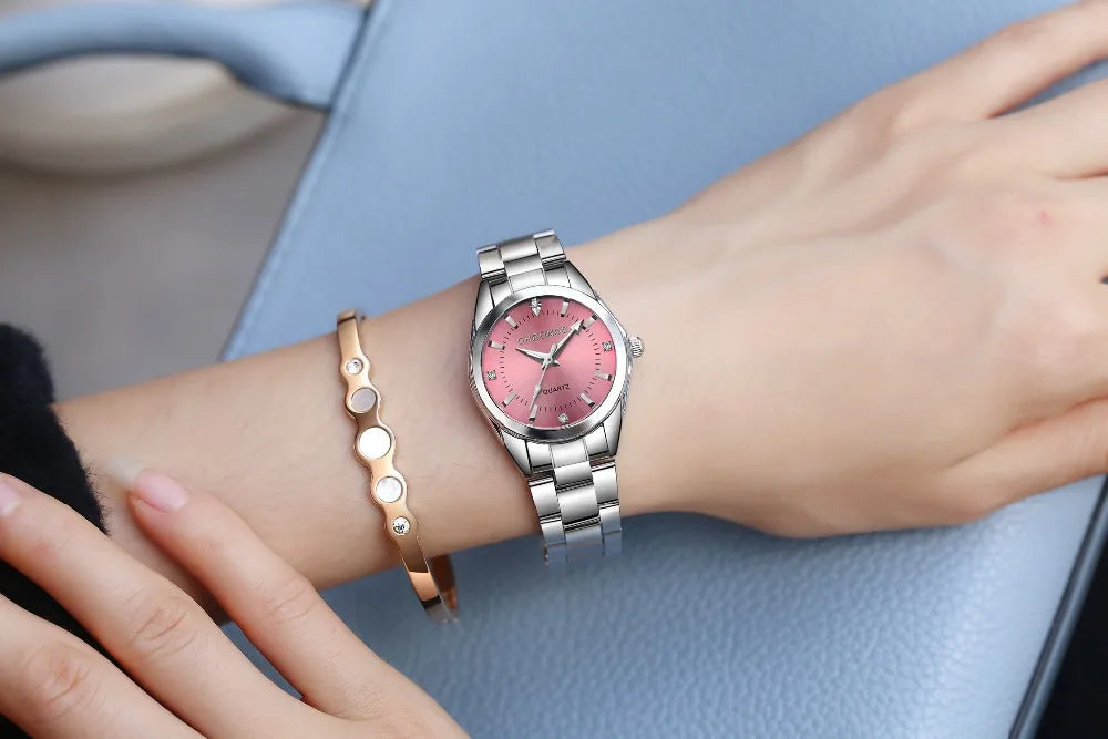 CHRONOS Elegant Women Watch Luxury Ladies Fashion Girls Wristwatch Quartz Movement Stainless Steel Gift for Female Girlfriend