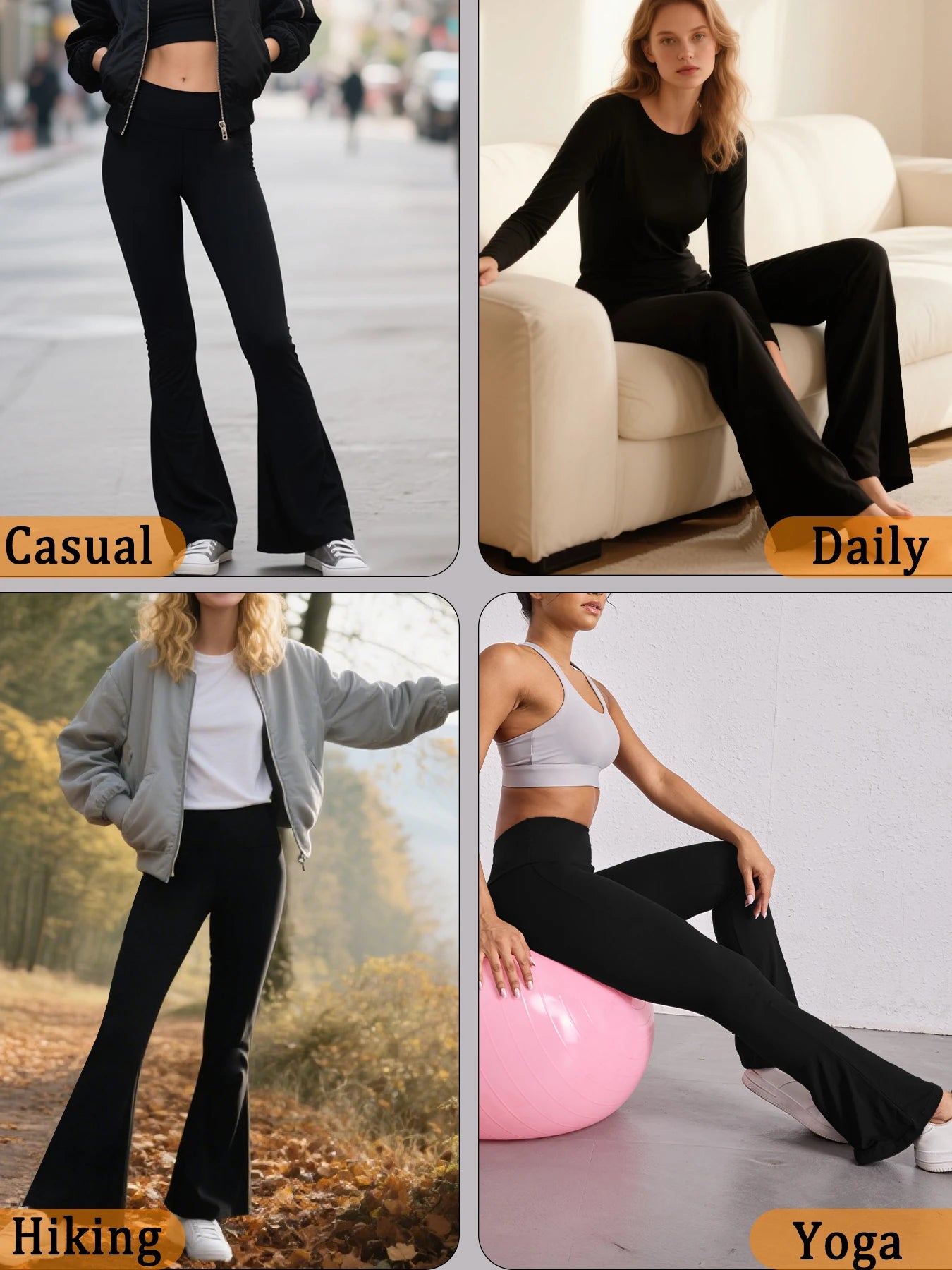 2 pack Women's Super Soft Flare Pants | Faeva London