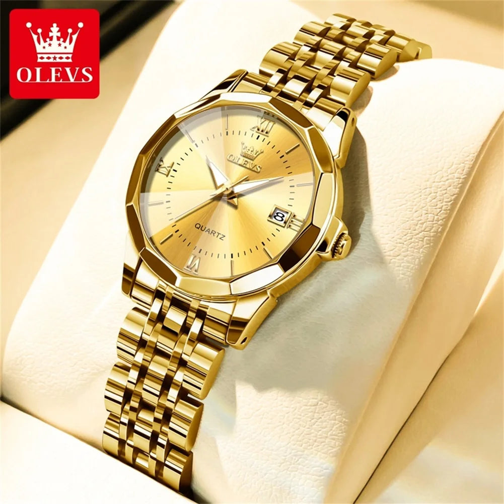 OLEVS 9989 Elegant Women Watch Casual Fashion Calendar Waterproof HD Luminous Watch Exquisite Luxury Brand Quartz Watch Girl
