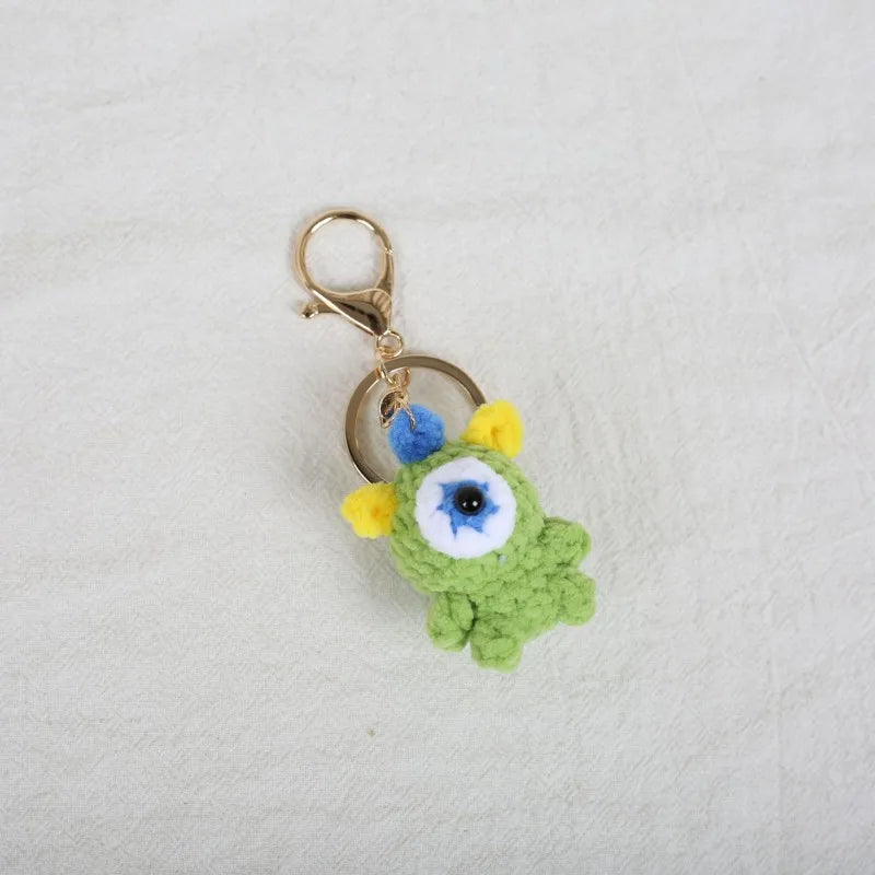 Funny Frog Doll Crochet Keychain Handmaking Mini Animal Doll Series Knitted Keyrings Cute Frog Keyrings Knitting Doll Pendant