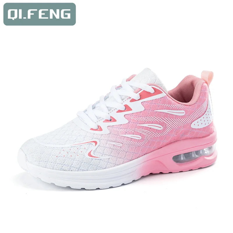 Women Big Size Autumn New Air Cushion Shoes Mesh Breathable Lightweight Comfortable Sneaker Fashion Casual Sports Large Footwear