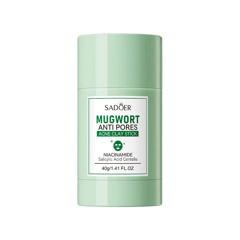 SADOER Mugwort Solid Facial Mask Stick Clay Mud Masks Pore Cleaning Remove Blackhead Moisturizing Face Mask Skin Care
