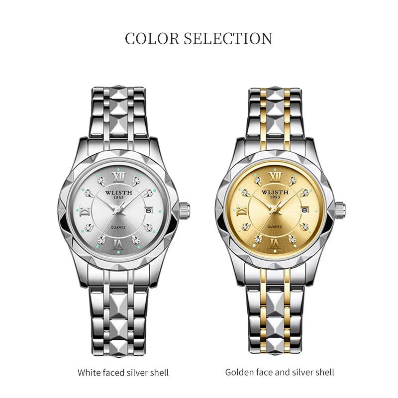 WLISTH Luxury Elegant Women Watch Luminous Waterproof Date Woman Wristwatch Stainless Steel Quartz Fashion Ladies Watches Gift
