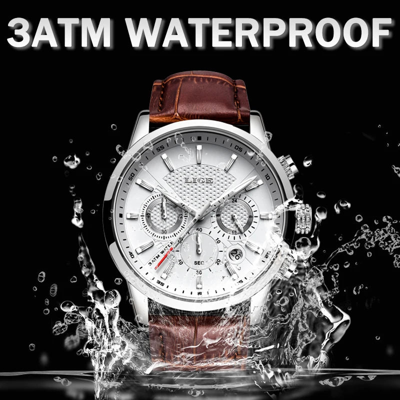 2024 LIGE Top Luxury Mens Watch Casual Business Quart | Faeva London