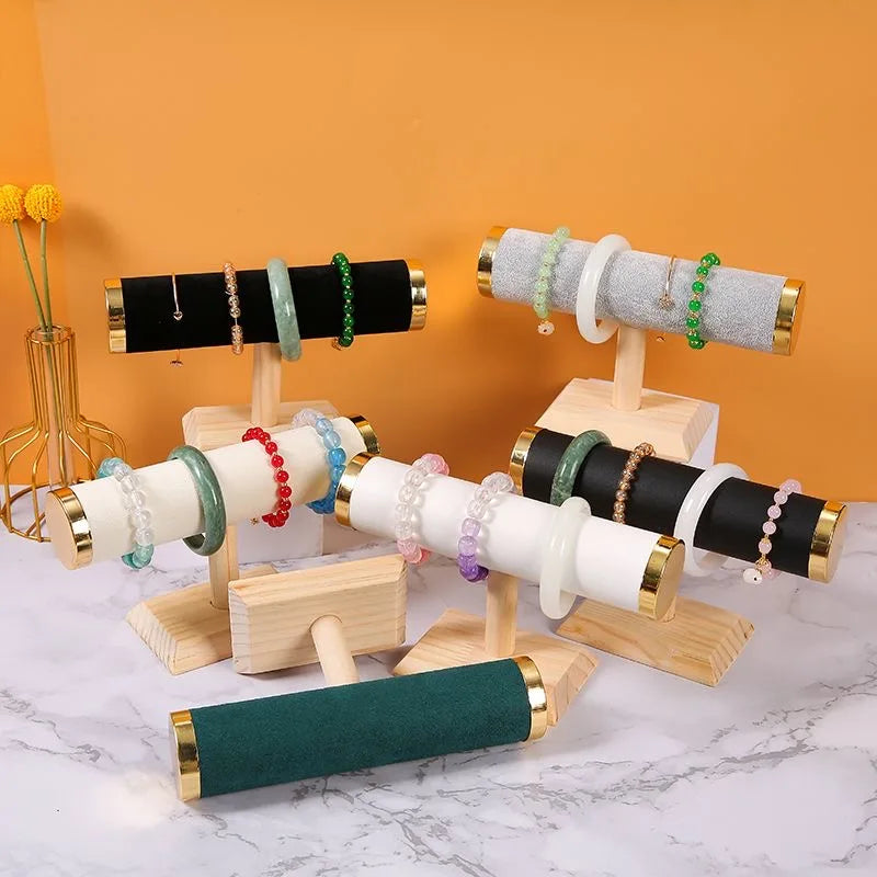 New T-bar Jewelry Chain Hairband Watch Necklace Bracelet Display Stand Rack Holder Fashion Woman Colors Gold Size Style