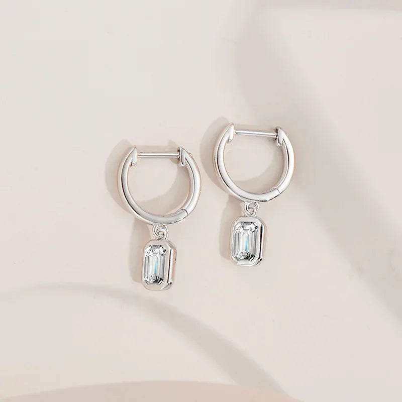 Simple 0.5ct Round Pear Emerald Moissanite Diamond Earring for Women 925 Sterling Silver Plated 18K Women Moissanite Earring GRA