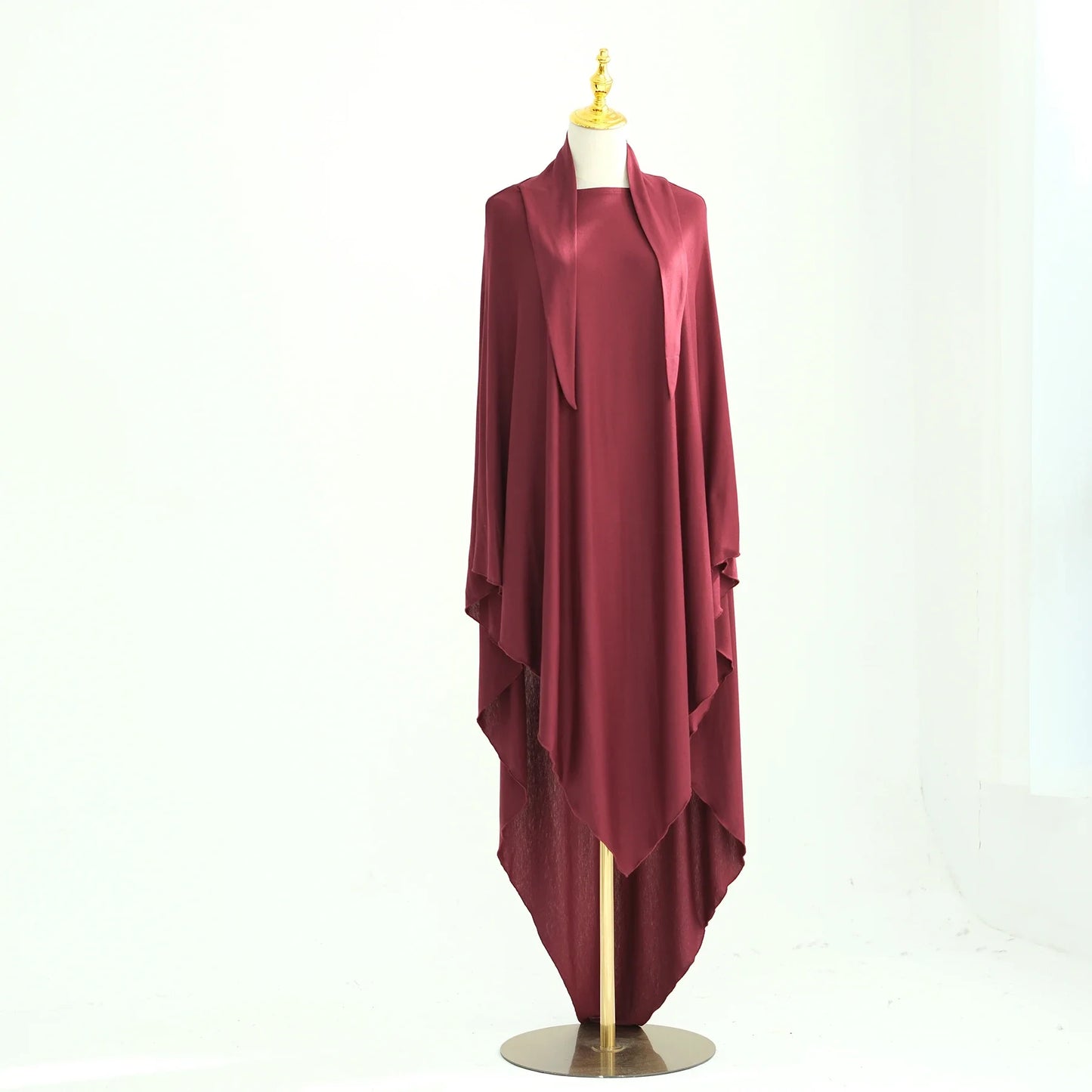 Jersey Cotton Khimar Muslim Women Long Hijab Scarf Eid Djellaba Ramadan Islam Clothing Prayer Garment Burqa Niqab Abaya Robe New