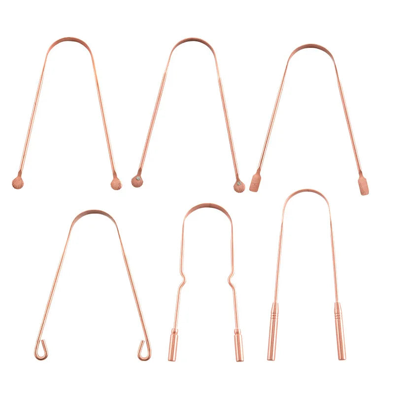 1PC Portable Pure Copper Tongue Scraper With Box Oral | Faeva London