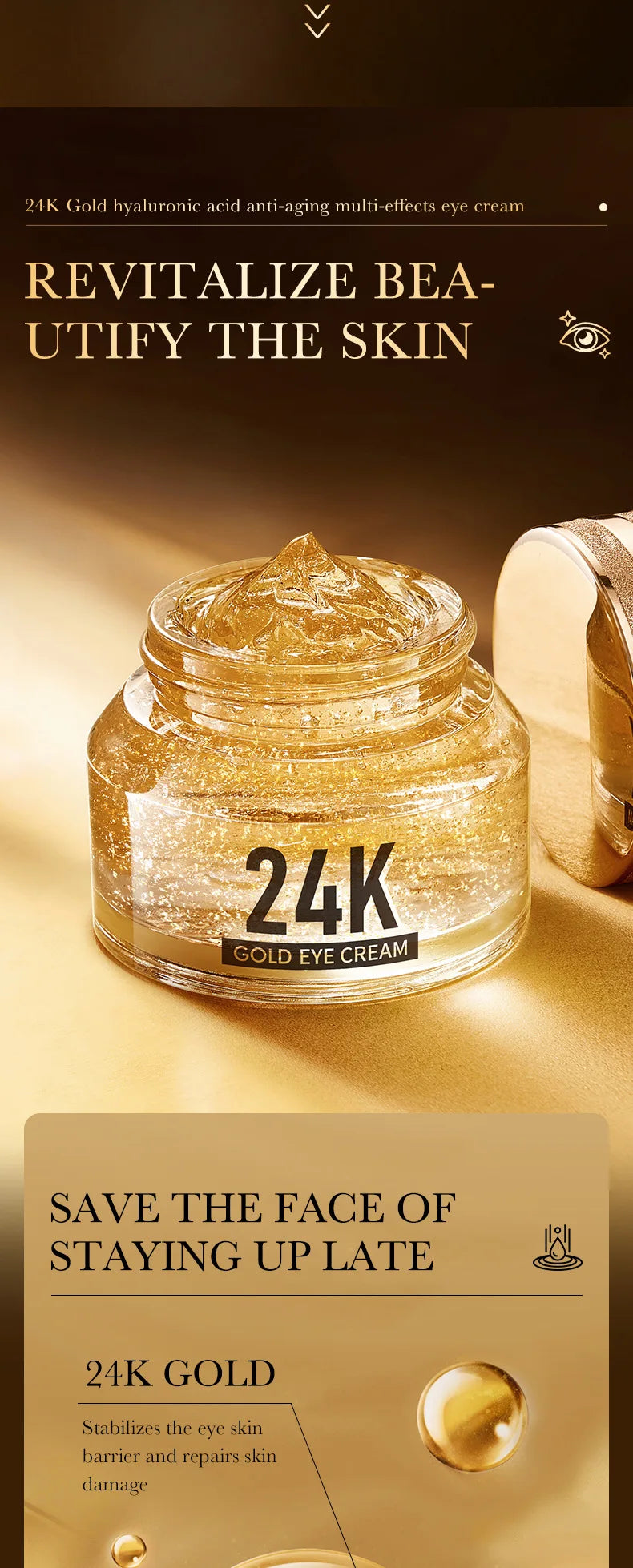 24K Gold Hyaluronic Acid Eye Cream
