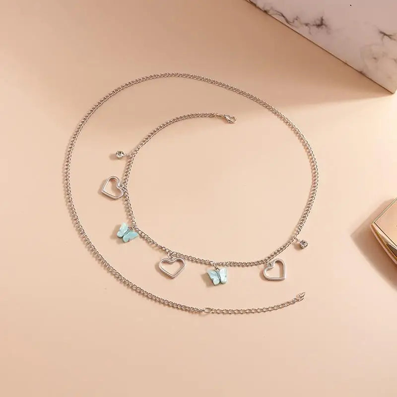 Fashion Butterfly Hollow Heart Body Waist Chain For Women Jewelry Party Accessries Gifts