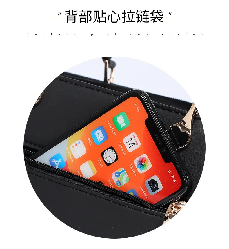 Black Leather Casual Tote Bag