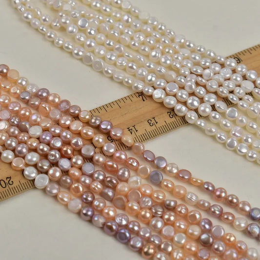 White Mixed Colors Irregular Pearl 5-6mm Horizontal Hole Double-Polished Natural Freshwater Shaped Bead DIY Loose Beads Jewelry
