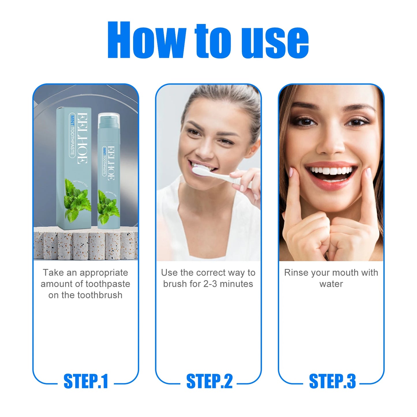 Whitening Toothpaste Various Flavors Remove Stains Clean Teeth Freshen Breath Protect Teeth-Fruity Formula Clean Fresh Mouth