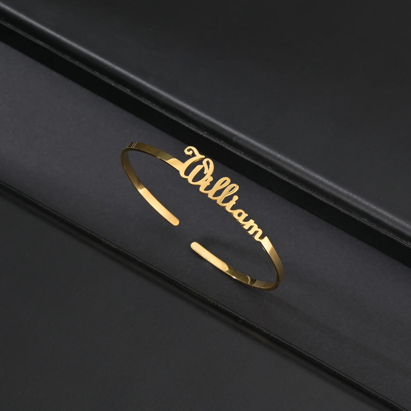 Atoztide Customized Name Bracelet Personalized Stainless Steel for Women Men Zircon Letter Custom Bangles Chrismas Jewelry Gift