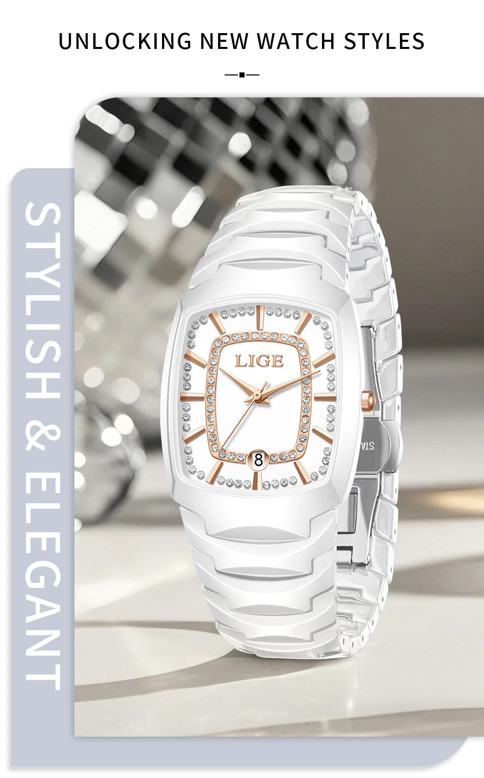 LIGE Luxury Watch for Woman Waterproof Stainless Steel Quartz Ladies Watch Outdoor Sport Women's Watches Elegant Female Clock