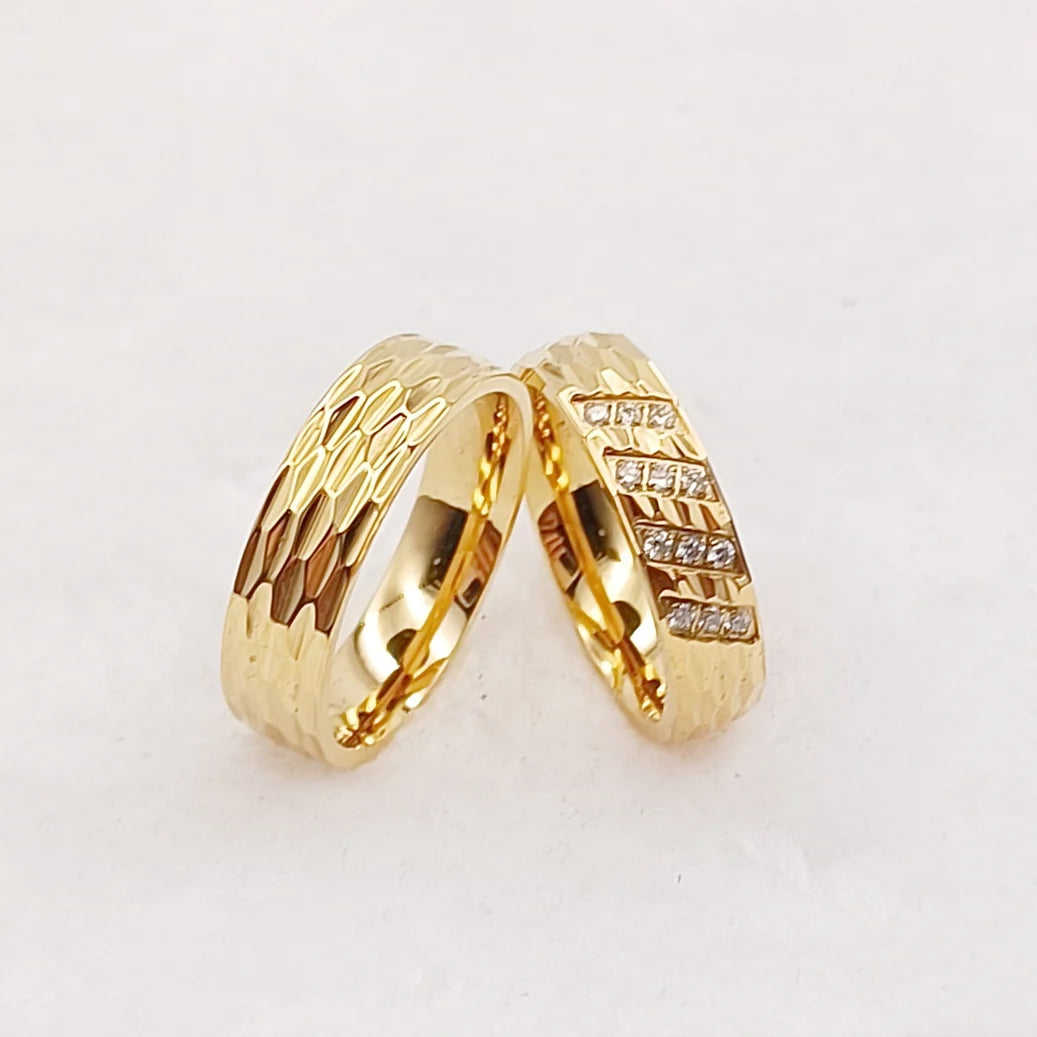 Unique Statement Rings Engagement Marriage Wedding Bridal Sets Couples Designer Lovers 18k Gold Plated Alliances