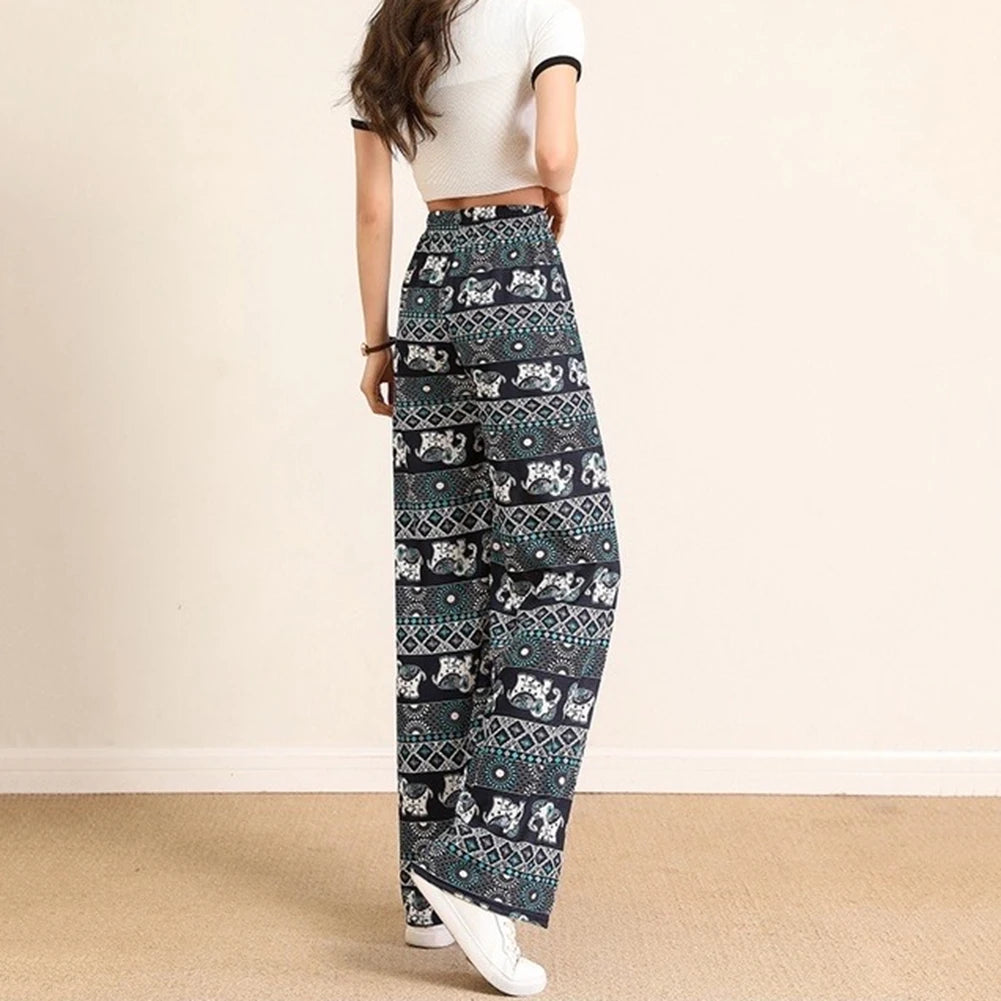 Fashionable Women's Wide Leg Yoga Pants Breathable Elephant Trousers For Spring And Summer Available In-Colors