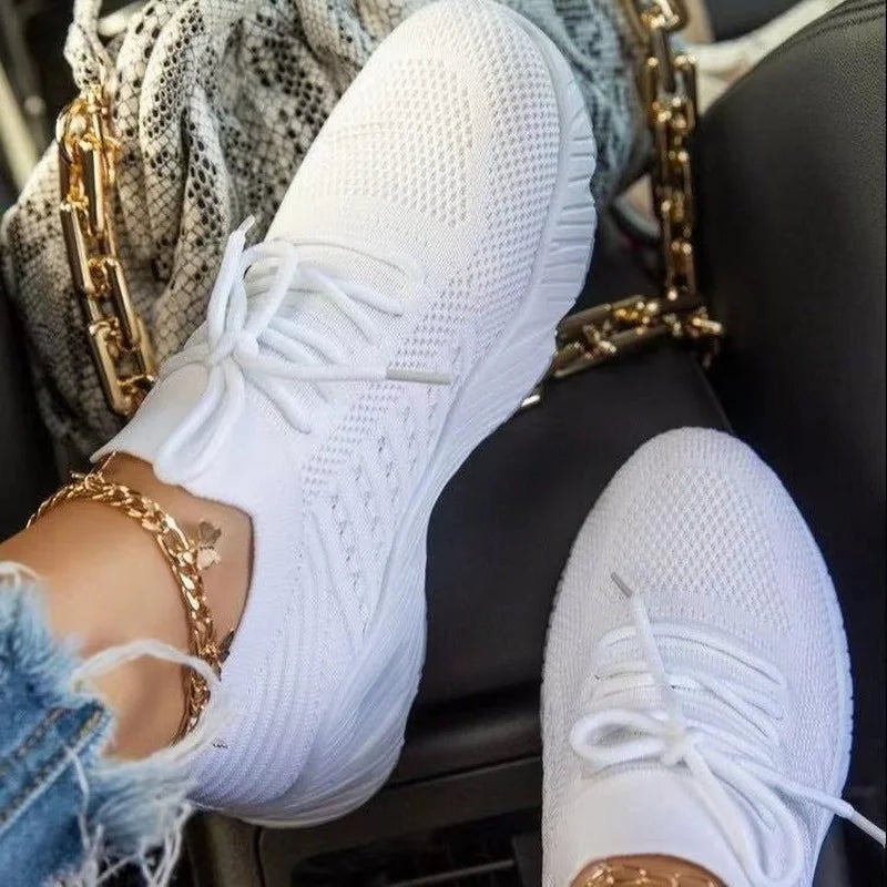 Women Sneaker Casual Shoes Breathable Mesh Lace-up Sneakers Ladies Platform Vulcanized Shoes Women Shoes Zapatillas Mujer