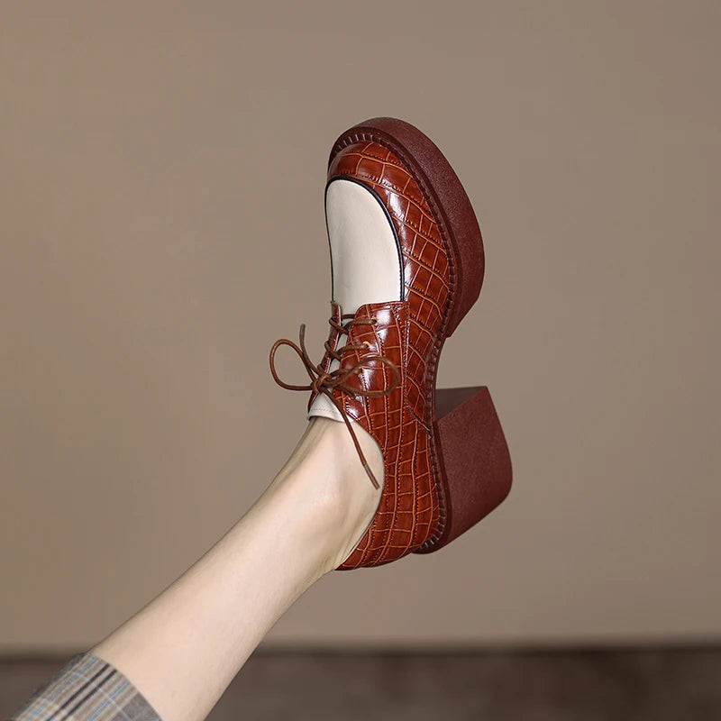 2024 New Spring Genuine Leather Women Shoes Casual La | Faeva London