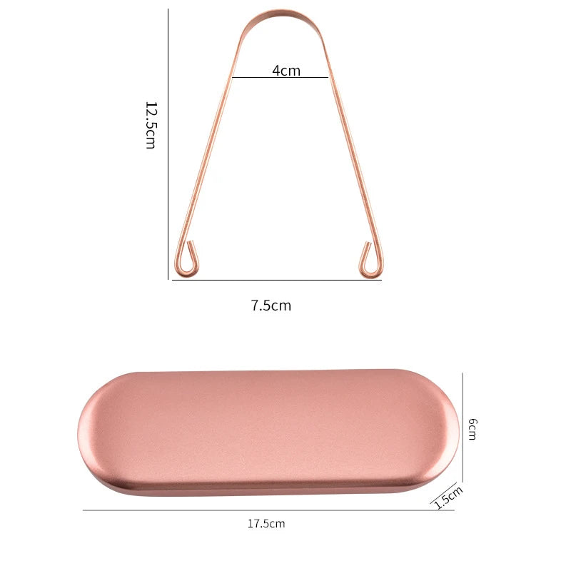 1PC Portable Pure Copper Tongue Scraper With Box Oral | Faeva London
