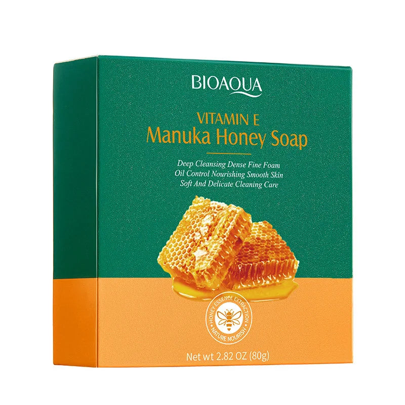BIOAOUA Vitamin E Honey Essential Oil Soap - Gentle Cleansing Facial & Body Wash, Moisturizing Hydrating Fragrant Bath Soap, Nat