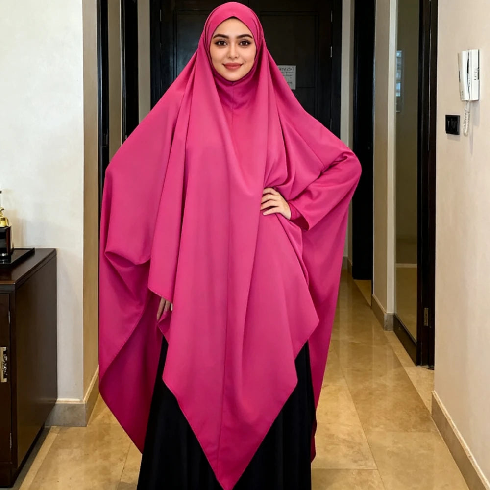 Eid Hooded Muslim Long Khimar Women Hijab Maxi Dress Prayer Garment Djellaba Jilbab Abaya Ramadan Gown Islamic Niqab Burka Jubah