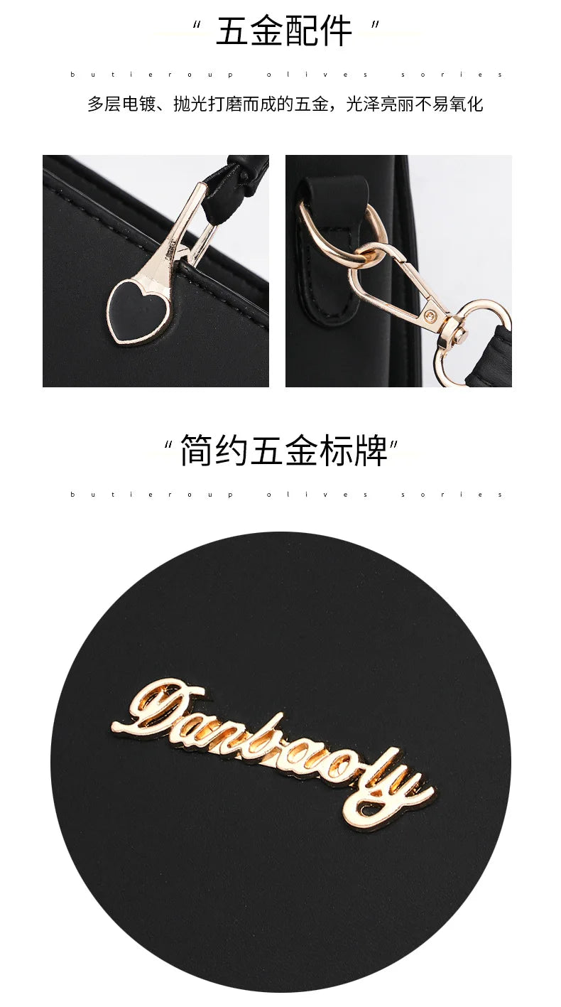 Black Leather Casual Tote Bag