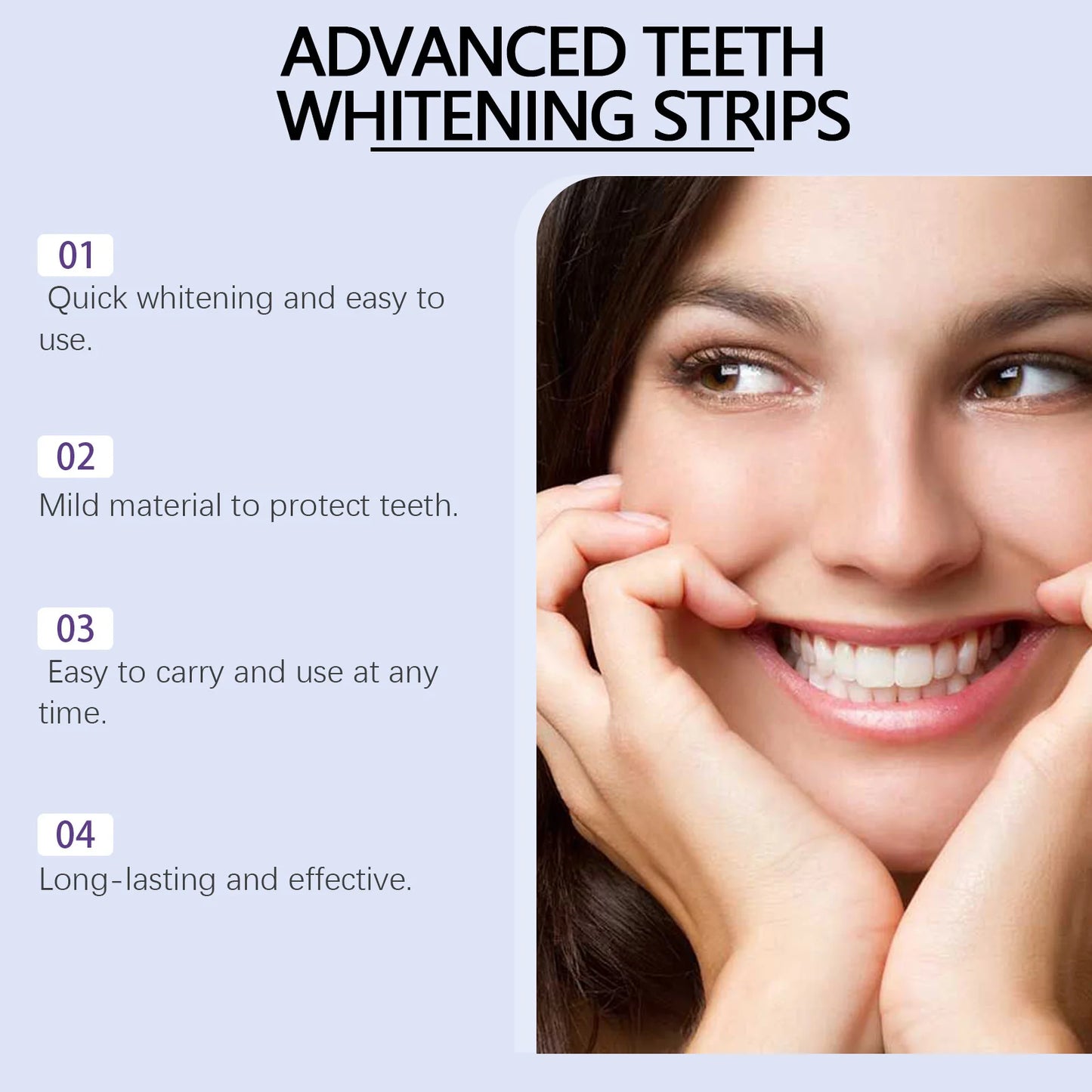 Teeth Whitening Strips Remove Yellow Smoke Tea Stains Cleansing Brightening Anti-Sensitivity Fresh Breath Teeth Bleaching Strips