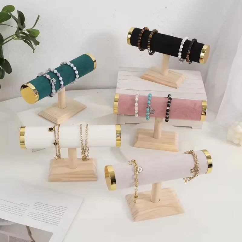 New T-bar Jewelry Chain Hairband Watch Necklace Bracelet Display Stand Rack Holder Fashion Woman Colors Gold Size Style