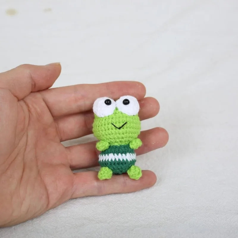 Funny Frog Doll Crochet Keychain Handmaking Mini Animal Doll Series Knitted Keyrings Cute Frog Keyrings Knitting Doll Pendant