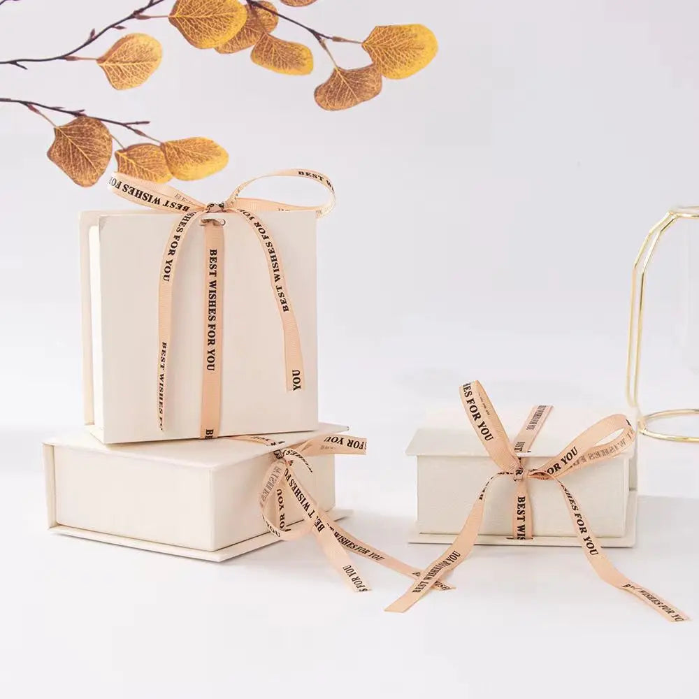 Jewelry Gift Packaging Box Bowknot Ribbon Flip Book Shaped Storage Box Ring Earring Brooch Necklace Bracelet Packaging Boxes
