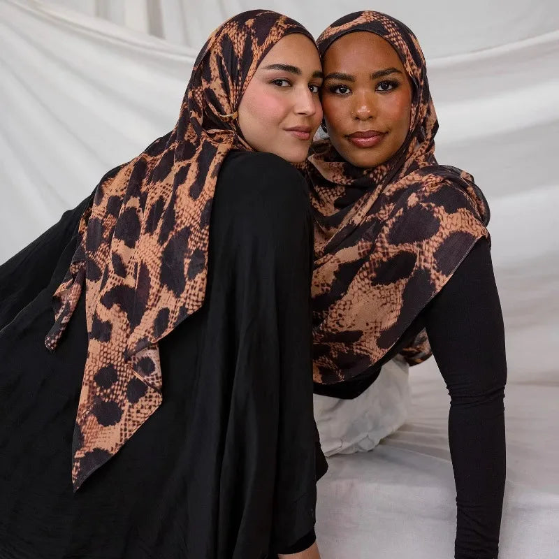 New Double-sided Print Modal Hijab Rayon Cotton Scarf Premium Shawls for Women Cotton Print Shawl Ink Print Muslim Headscarf