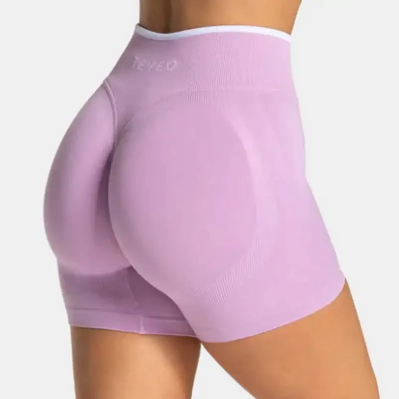 TEVEO Shorts Low Waist Seamless Women Yoga Shorts Scrunch Bum Gym Shorts Workout Biker Stretch Fitness Short Fashion Running