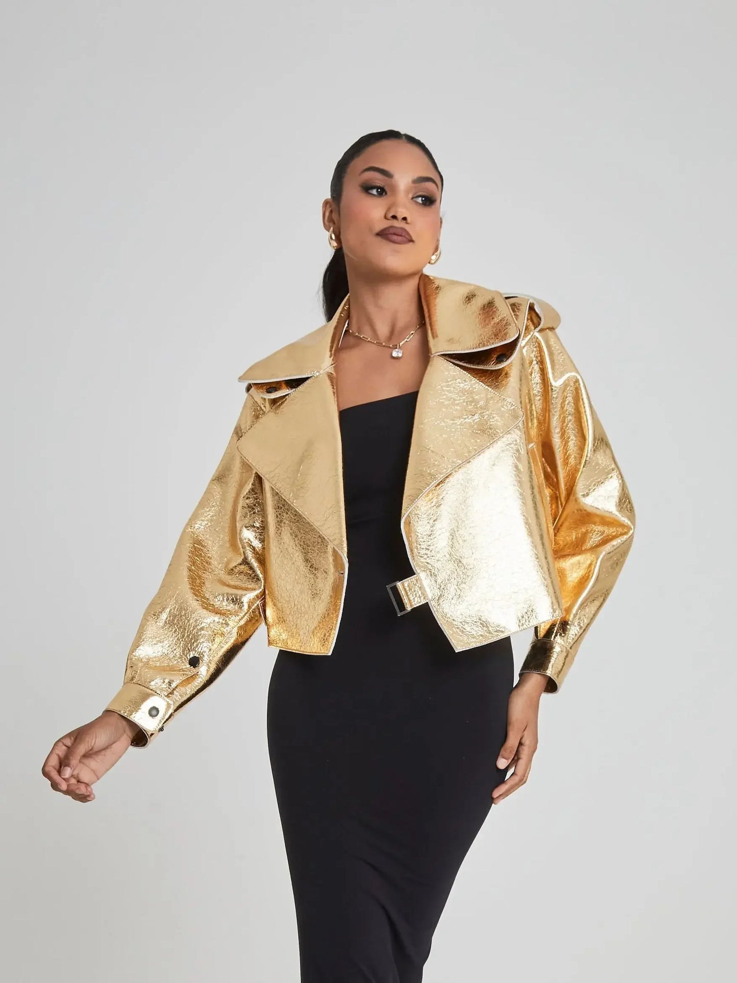 Oversized PU Leather Jacket | Faeva London