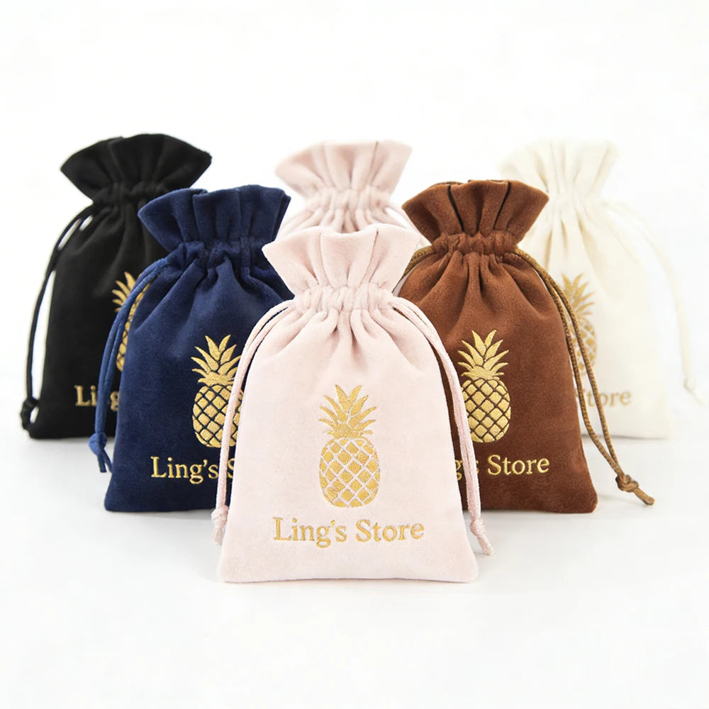 100Pcs Soft Jewelry Drawstring Velvet Bag Rings Earri | Faeva London