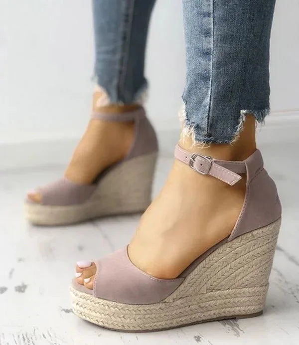 01 Espadrilles Women Wedges Peep Toe Sandals Platform | Faeva London