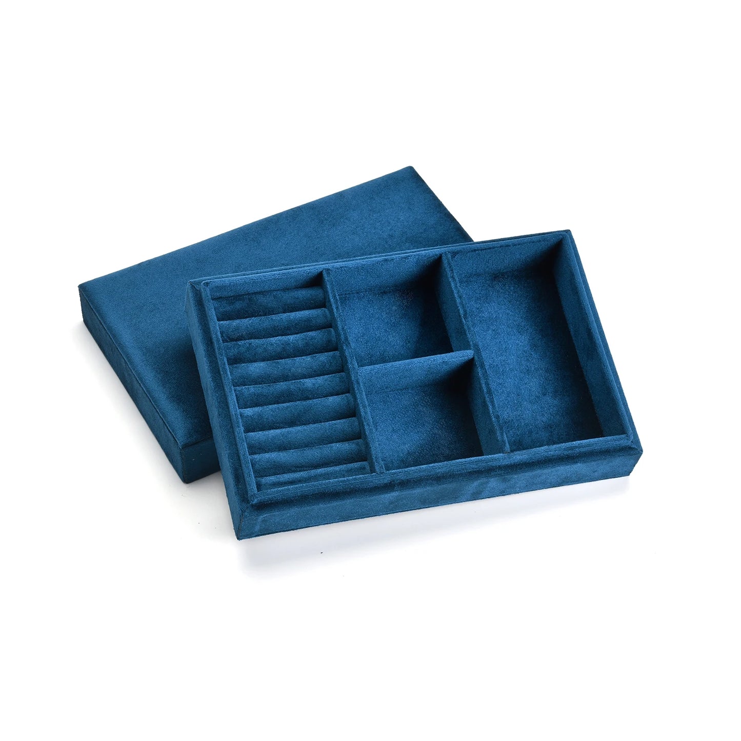 TAIMY Luxury Velvet Travel Portable Custom Logo Jewelry Tray With Lid Desktop Ring Bracelet Watch Storage Box Display Packaging