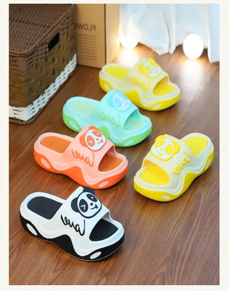 Girls platform slides beach chunky slipper animal flipflops High heel panda slipper women summer height increasing shoes youth