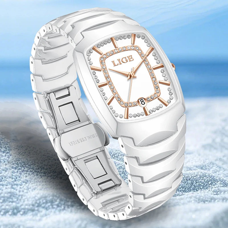 LIGE Luxury Watch for Woman Waterproof Stainless Steel Quartz Ladies Watch Outdoor Sport Women's Watches Elegant Female Clock