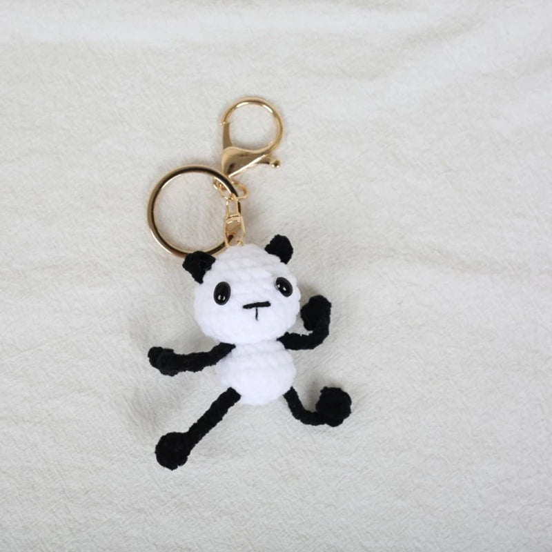 Funny Frog Doll Crochet Keychain Handmaking Mini Animal Doll Series Knitted Keyrings Cute Frog Keyrings Knitting Doll Pendant