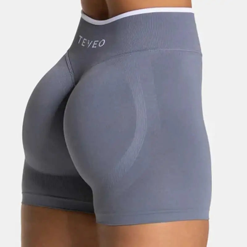 TEVEO Shorts Low Waist Seamless Women Yoga Shorts Scrunch Bum Gym Shorts Workout Biker Stretch Fitness Short Fashion Running